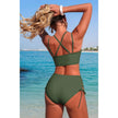 Two Piece High Waisted V Neck Cross Side Biniki  Style Ratio