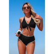 Two Piece Tie Knot Contrast High Waisted Bikini  Style Ratio