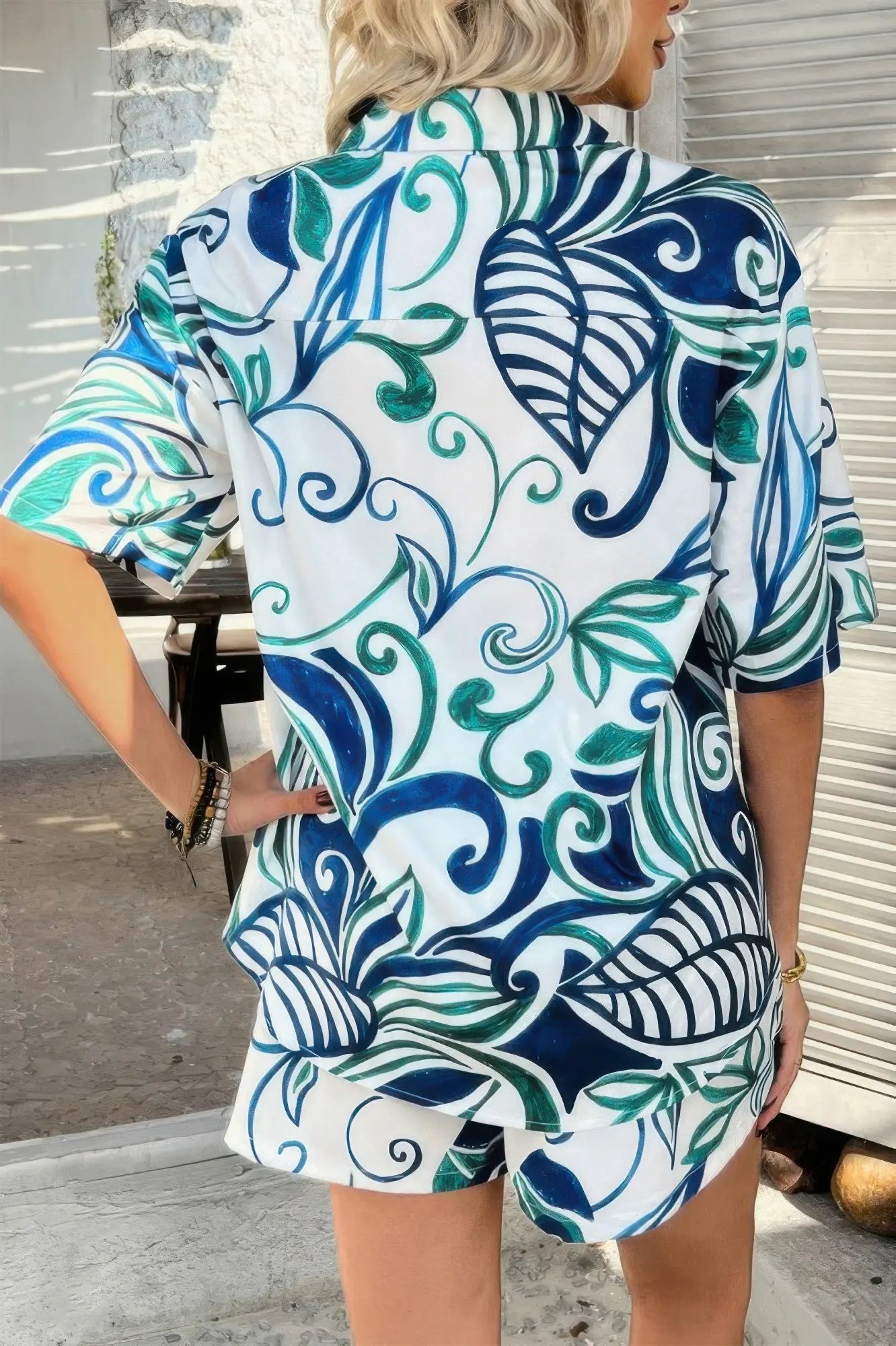 Two Pieces Floral Print Button Down Sets  Style Ratio