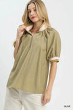 Umgee Botanical Print Blouse  Style Ratio