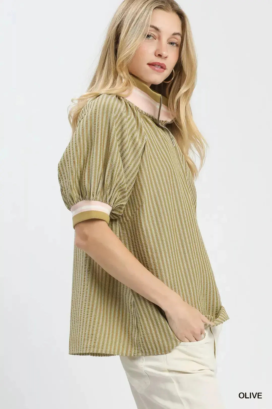 Umgee Botanical Print Blouse  Style Ratio