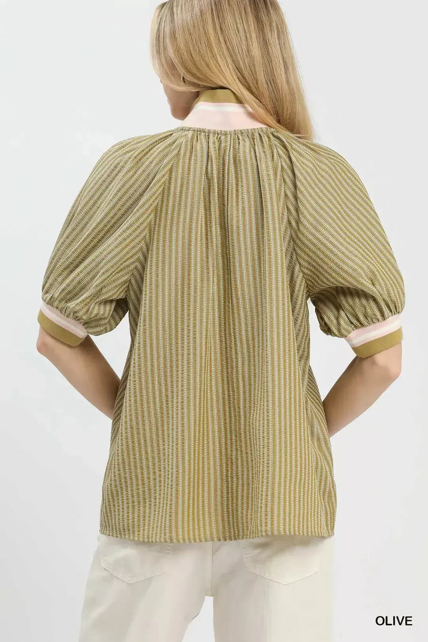 Umgee Botanical Print Blouse  Style Ratio