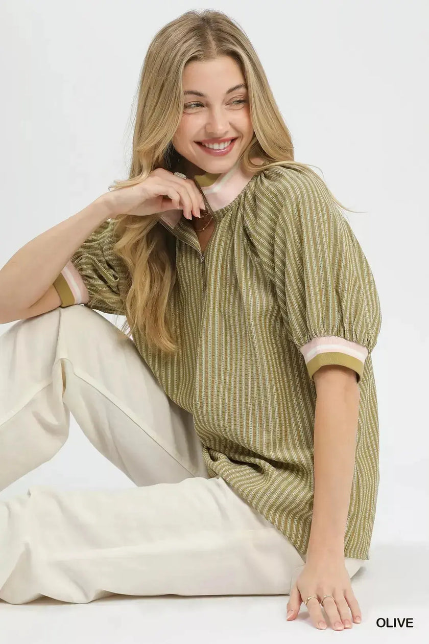 Umgee Botanical Print Blouse  Style Ratio