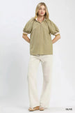 Umgee Botanical Print Blouse  Style Ratio