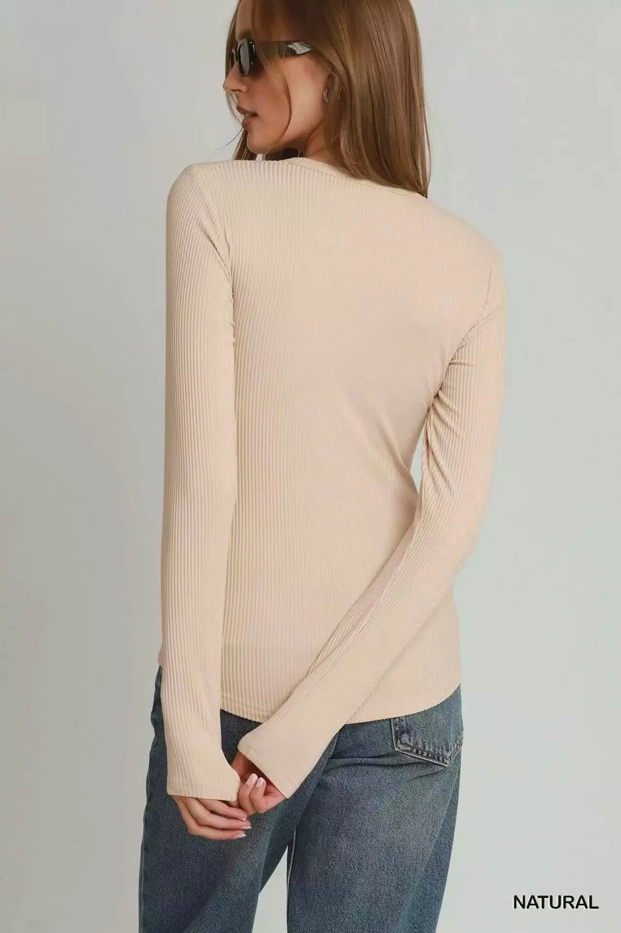 Umgee Brushed Rib Long Sleeve Top  Style Ratio