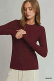 Umgee Brushed Rib Long Sleeve Top  Style Ratio