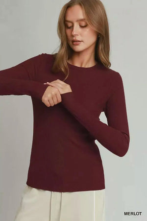 Umgee Brushed Rib Long Sleeve Top  Style Ratio