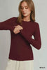 Umgee Brushed Rib Long Sleeve Top  Style Ratio