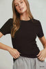 Umgee Brushed Rib Short Sleeve Top  Style Ratio