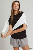 Umgee Brushed Rib Short Sleeve Top  Style Ratio