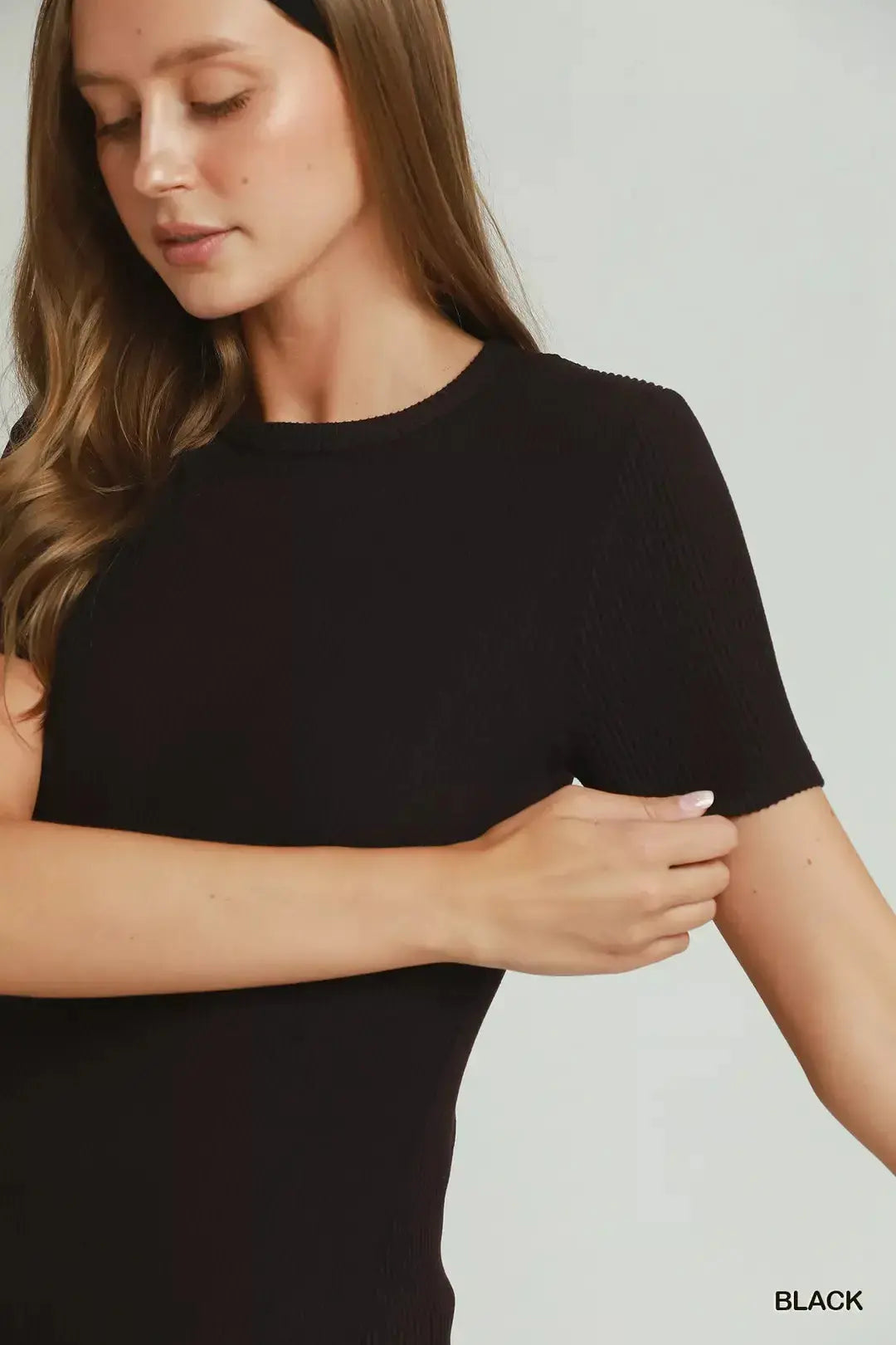 Umgee Brushed Rib Short Sleeve Top  Style Ratio