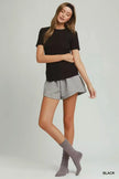 Umgee Brushed Rib Short Sleeve Top  Style Ratio