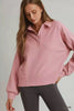 Umgee Brushed Waffle Polo Collared Pullover  Style Ratio
