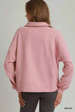 Umgee Brushed Waffle Polo Collared Pullover  Style Ratio
