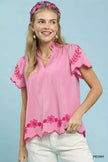 Umgee Embroidered Scallop Top  Style Ratio
