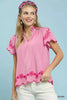 Umgee Embroidered Scallop Top  Style Ratio