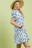 Umgee Floral Flutter Sleeve Tiered Dress  Style Ratio