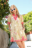 Umgee Floral Puff Sleeve Dress with Contrast Trim  Style Ratio