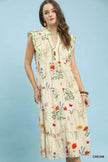 Umgee Floral Ruffle Tiered Midi Dress with Scalloped Detail  Style Ratio