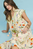 Umgee Floral Ruffle Tiered Midi Dress with Scalloped Detail  Style Ratio