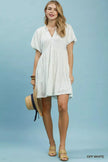 Umgee Jacquard Puff Sleeve Mini Dress  Style Ratio