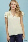 Umgee Lace Trim Ruffle Top  Style Ratio