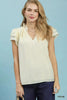 Umgee Lace Trim Ruffle Top  Style Ratio