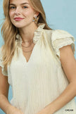 Umgee Lace Trim Ruffle Top  Style Ratio