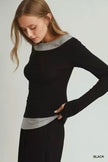 Umgee Layered Twofer Long Sleeve Top  Style Ratio