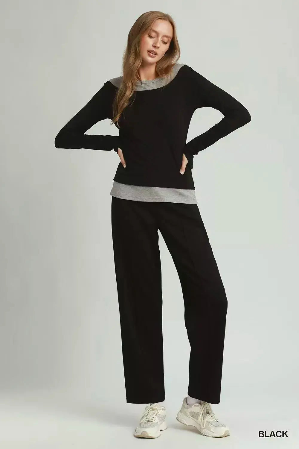 Umgee Layered Twofer Long Sleeve Top  Style Ratio