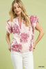 Umgee Mix Floral Ruffle Sleeve Blouse  Style Ratio