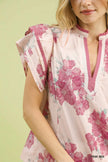 Umgee Mix Floral Ruffle Sleeve Blouse  Style Ratio
