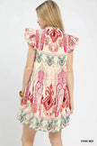 Umgee Mix Ruffle Sleeve Boho Print Dress  Style Ratio