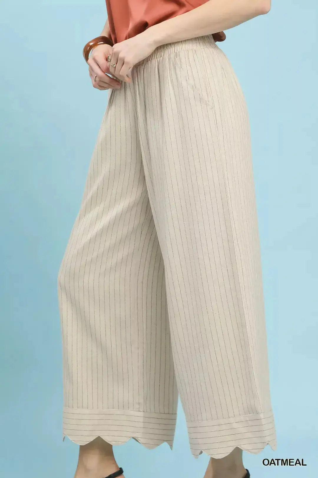 Umgee Pinstripe Wide Leg Pants  Style Ratio