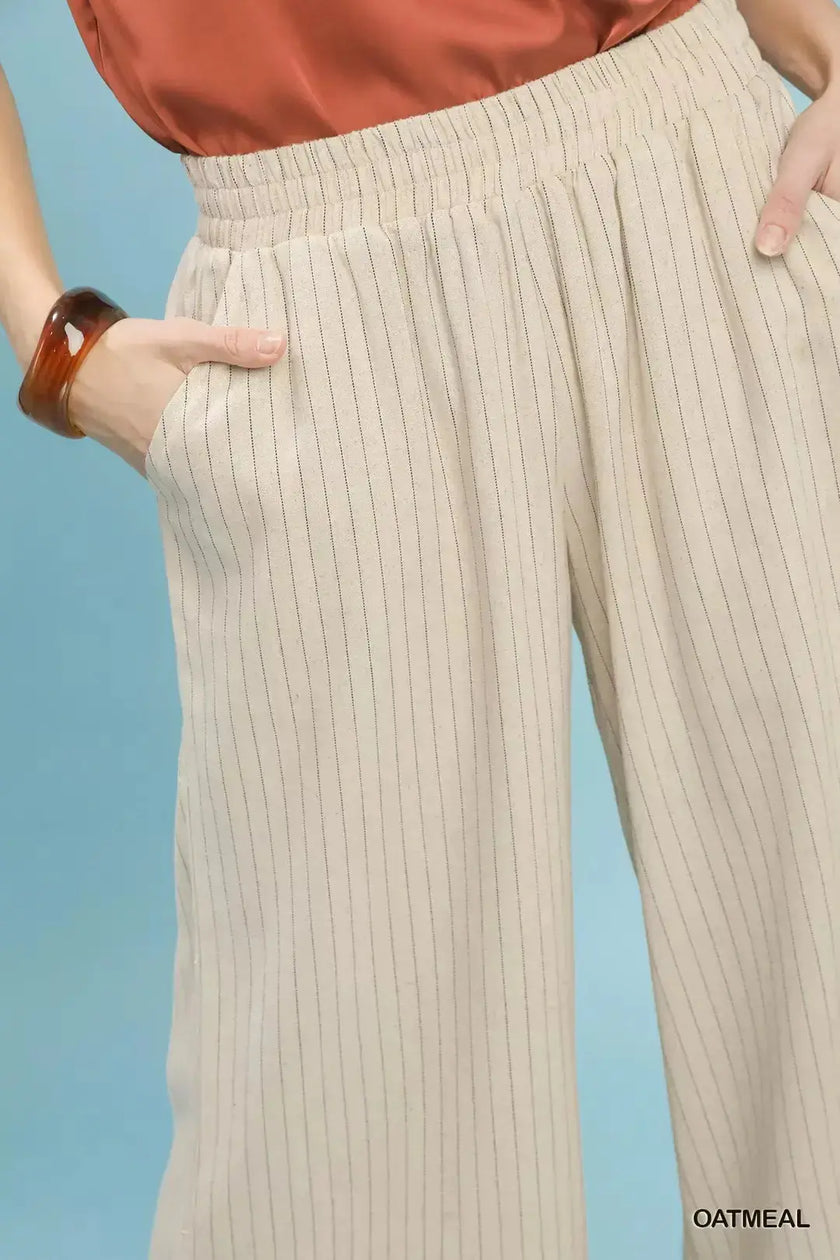 Umgee Pinstripe Wide Leg Pants  Style Ratio