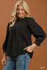 Umgee Polka Dot Smocked Detail Puff Sleeve Blouse  Style Ratio