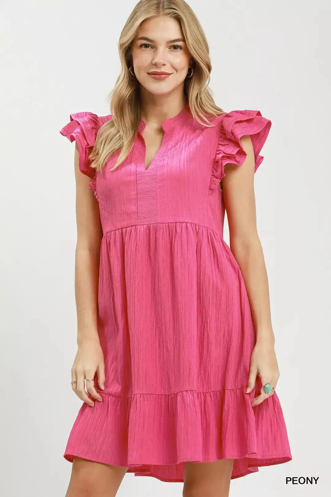 Umgee Ruffle Sleeve Babydoll Dress  Style Ratio