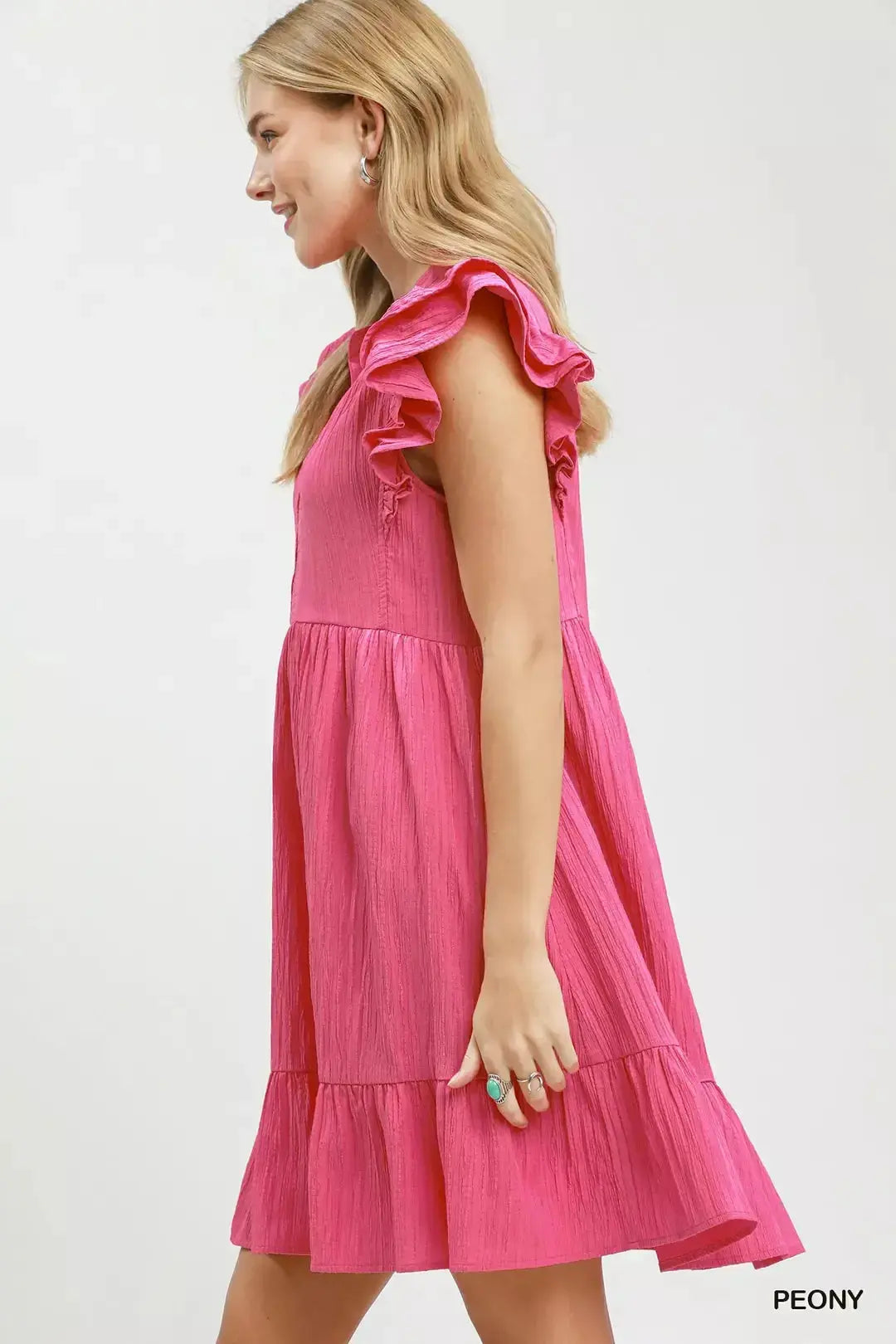 Umgee Ruffle Sleeve Babydoll Dress  Style Ratio