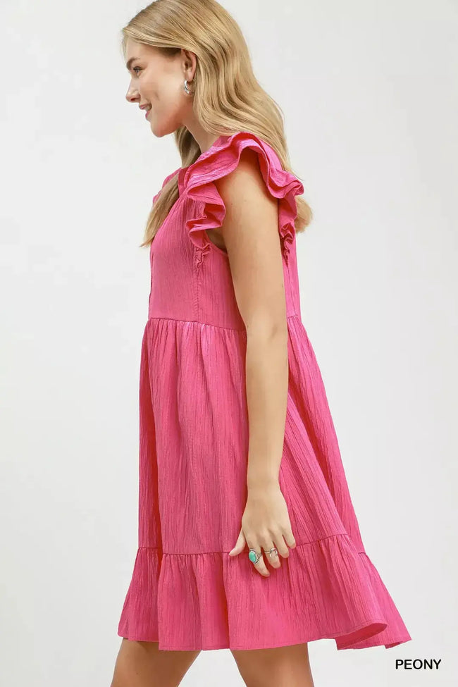 Umgee Ruffle Sleeve Babydoll Dress  Style Ratio