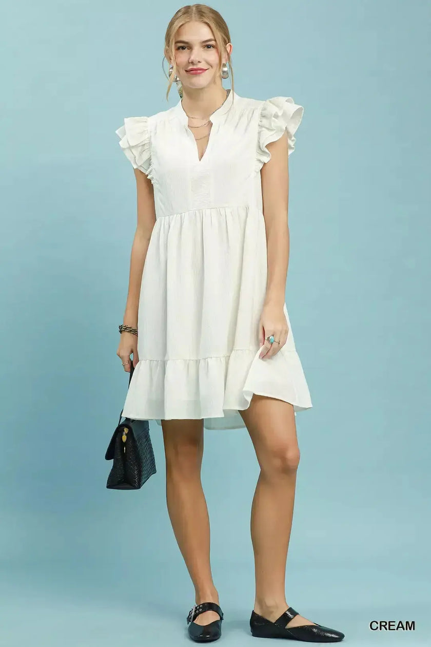Umgee Ruffle Sleeve Babydoll Dress  Style Ratio