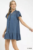 Umgee Ruffled Washed Denim Dress  Style Ratio