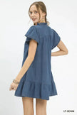 Umgee Ruffled Washed Denim Dress  Style Ratio