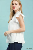 Umgee Smocked Yoke Ruffle Sleeve Blouse  Style Ratio