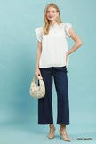 Umgee Smocked Yoke Ruffle Sleeve Blouse  Style Ratio