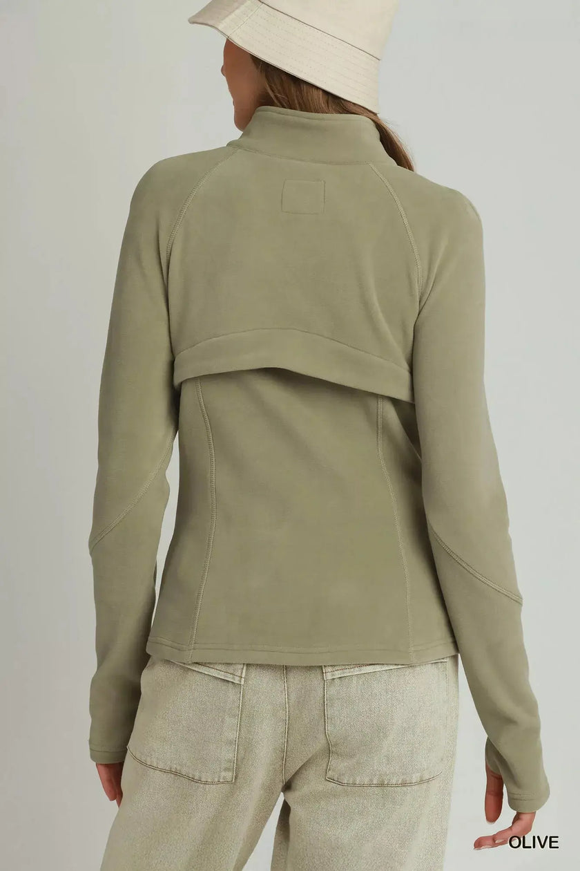 Umgee Soft Fleece Full Zip Jacket With Pockets  Style Ratio