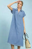 Umgee Stone Washed Collared Denim Midi Dress  Style Ratio