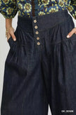 Umgee Stone Washed Wide-Leg Button-Front Culottes  Style Ratio