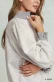 Umgee Stripe Ruffle Neck Long Sleeve Top  Style Ratio
