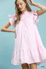 Umgee Stripe Smocked Yoke Ruffle Dress  Style Ratio