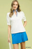 Umgee Striped Collar Popover Top  Style Ratio